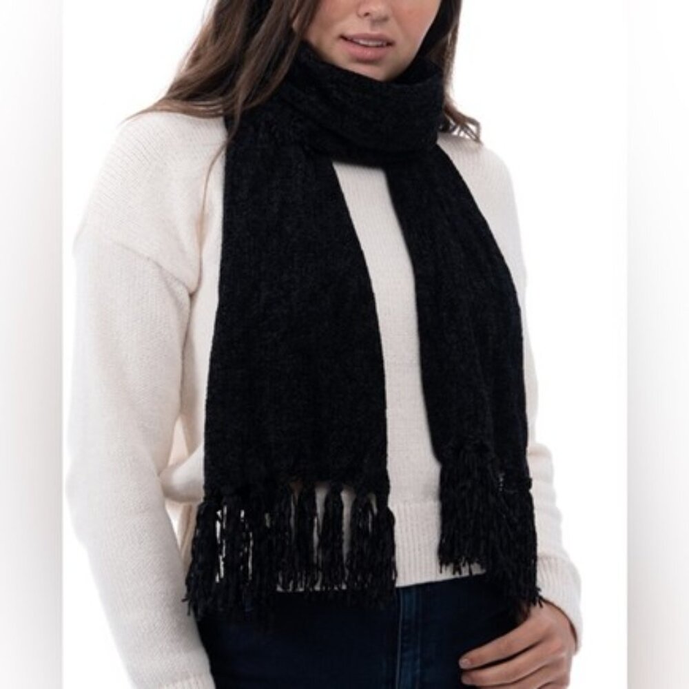 Style and Co Chenille Fringe Trim Scarf NWT